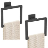 JOPOFI 2-piece towel ring in matte black for a rustproof bathroom setup