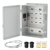 Joinfworld vented outdoor enclosure box front view with weatherproof design and fan cooling.