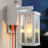 JOKAONOTL dusk-to-dawn porch light with GFCI outlets powers outdoor devices safely.