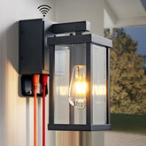 JOKAONOTL dusk-to-dawn porch light with built in GFCI outlets for outdoor power