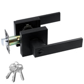 JO.KO entry door lock set with square lever in matte black for privacy.