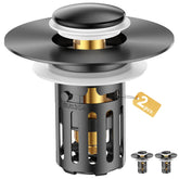 JOMSTHOME all-metal sink stopper close-up in stainless steel for durable everyday use.