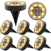 Joomer Solar Ground Light front view with eight LEDs for bright pathway illumination