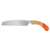 Jorgensen Kataba pull saw with curved handle for precise, controlled wood cuts.
