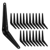 Jorohiker 6-inch shelf bracket front view, sturdy black iron support for floating shelves