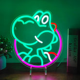 JOSEBRU Yoshii neon sign on wall enhances gaming sanctuary with vibrant, flicker-free glow.