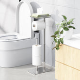 Josmimic toilet paper holder with top shelf for easy access