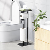 Josmimic toilet paper holder top shelf shows rounded edges for safe access and organization.