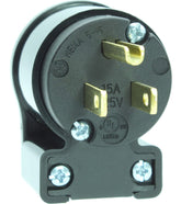 Journeyman-Pro 515AN right-angle plug saves space for tight setups and 125V power needs.