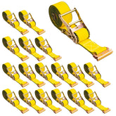 Joyanall E Track straps in use securing cargo on a trailer