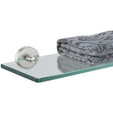 JQK bathroom glass shelf 24x5 keeps towels and toiletries neatly organized.