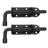 JQK spring loaded latch pin in black finish for durable security.