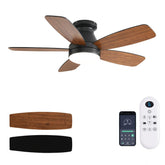 JSAITEE 42-inch ceiling fan with light, front view for bright living spaces.