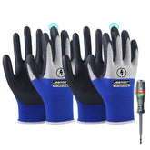 JSBAGGT insulated gloves front view show 500V protection for electrical tasks.