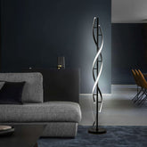 JTfany spiral LED floor lamp dimmable black in living room for ambient lighting