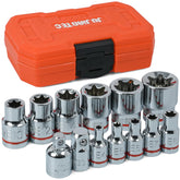 JU JIAN TEC 13-piece E-Torx socket set case for quick access and portability.
