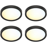 JULLISON 5-inch black flush mount ceiling light with even illumination for kitchens and baths.