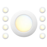 JULLISON 8-pack 6-inch disk light angle view shows compact low-profile design for ceilings.