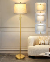 JUNNAI gold floor lamp with adjustable height for living room ambience