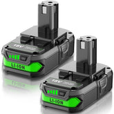 JUNWOOD 4.0Ah Ryobi 18V battery front view offering dual-pack power