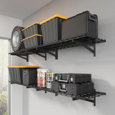 Jusgym heavy-duty garage wall shelving assembly shows sturdy brackets for organized tools.