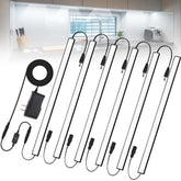 JUSJUBR 6x12-inch under-cabinet light bars illuminate countertops evenly for tasks.