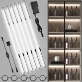 JUSJUBR LED shelf lights six-pack illuminate shelves evenly for display
