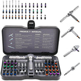 JUSTHERE 42-in-1 magnetic screwdriver set handle offers a secure grip for precise repairs.