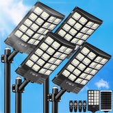 JWT 4 pack 16in solar street light front view delivering broad bright coverage