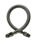 JXHONG industrial jumper hose showing 20-inch length and 1/2 in NPT male ends for flexible shop connections.