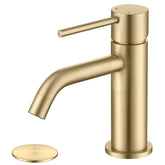 JXMMP brushed gold bathroom faucet front view for a stylish bath