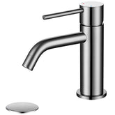 JXMMP brushed nickel basin faucet close view showing durable stainless steel construction