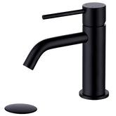 JXMMP single-hole matte-black faucet front view for a sleek upgrade