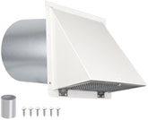 JYINCPED 6 inch hooded wall vent cover front view for weatherproof outdoor exhaust.