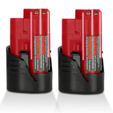 JYJZPB Milwaukee M12 2-pack battery with 3.0Ah capacity for longer use.