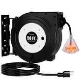 K KASONIC 50ft retractable extension cord reel with three grounded outlets for organized power