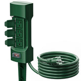 K KASONIC outdoor power stake front view with six outlets for versatile outdoor power
