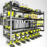 KAFAHOM power tool organizer wall mount front view showing compact space-saving design