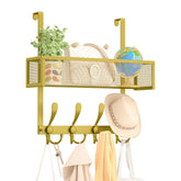 Kaiferty over-the-door hooks organizer in gold keeps small items secure and accessible