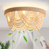 KAISITE 20-inch boho fandelier with beads for ambient lighting and airflow.