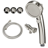 KAIYING brushed nickel shower head with angle bracket for adjustable comfort.
