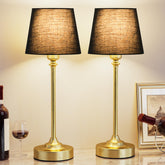 Kakanuo cordless table lamp with brass base provides elegant ambient lighting.