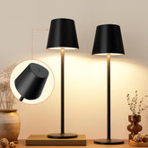 Kakanuo cordless table lamp with triangle shade for ambient lighting.