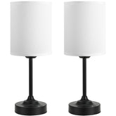 Kakanuo touch-control cordless table lamp with round linen shade for warm ambience