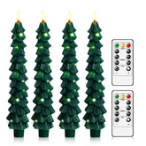 Kakoya four-pack flameless Christmas tree candles with remote control for safe, ambient lighting