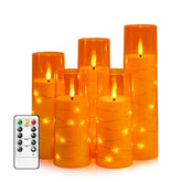 Kakoya flameless candles with embedded light string glow softly for warm ambiance.
