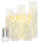 Kakoya flameless candle with embedded string lights for warm ambience.
