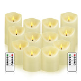 Kakoya 12-piece ivory flameless candles displayed on a mantel for warm ambiance.