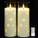 Kakoya large outdoor flameless candles with remote for porch ambience.