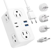 Kakyanill travel plug adapter with six outlets for simultaneous charging